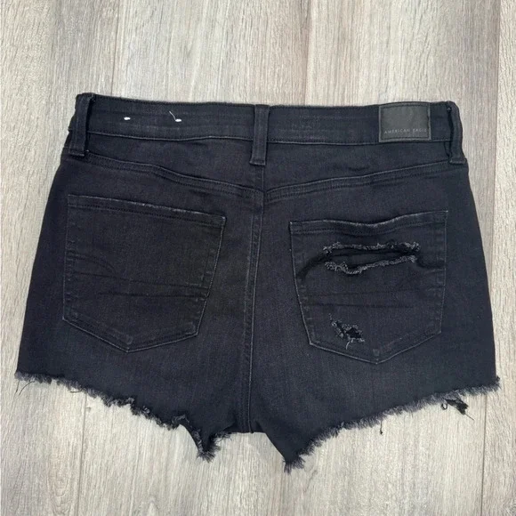 American Eagle Ae Next Level Women's High-Waisted Destroyed Denim Shorts - Picture 9 of 9